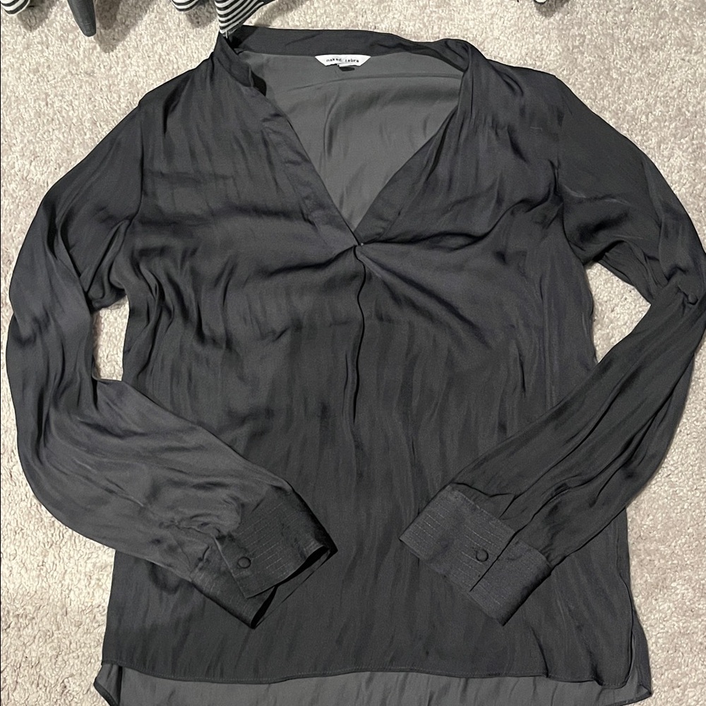 Naked Zebra Charcoal Blouse